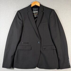 Superdry Supremacy Mens Black Blazer Tailoring Japan Large Classic Comfort